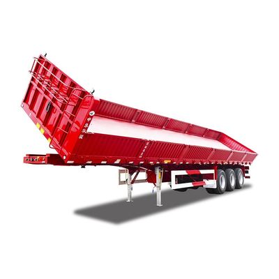 Tri-ejes Doble lateral tirador de tirón Semi remolque 600 mm Tapón de pared Alturas 12R22.5 neumático