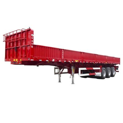 Tri-ejes Doble lateral tirador de tirón Semi remolque 600 mm Tapón de pared Alturas 12R22.5 neumático
