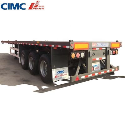 50 toneladas de camión remolque 3 eje 40 pies CIMC HUAJUN semirremolque de cama plana