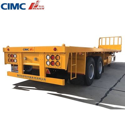 50 toneladas de camión remolque 3 eje 40 pies CIMC HUAJUN semirremolque de cama plana