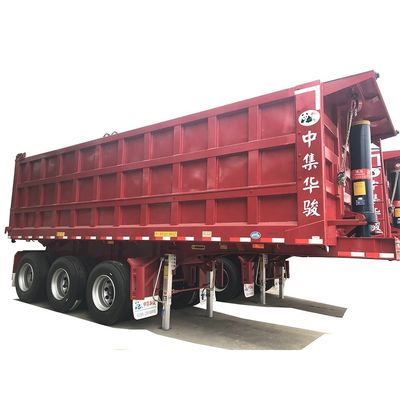 Remolque de camión de 50 toneladas remolque hidráulico con inclinación trasera para el transporte de polvo de carbono