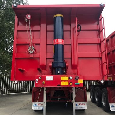 Remolque de camión de 50 toneladas remolque hidráulico con inclinación trasera para el transporte de polvo de carbono