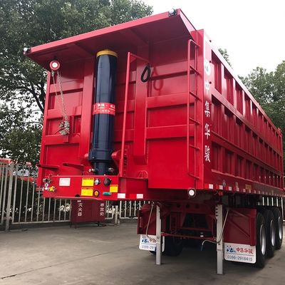 Remolque de camión de 50 toneladas remolque hidráulico con inclinación trasera para el transporte de polvo de carbono