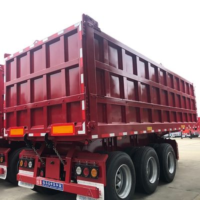 Remolque de camión de 50 toneladas remolque hidráulico con inclinación trasera para el transporte de polvo de carbono