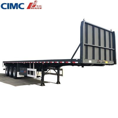 50 toneladas de camión remolque 3 eje 40 pies CIMC HUAJUN semirremolque de cama plana