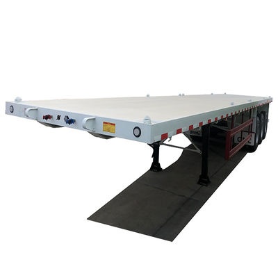 CIMC HUAJUN 3 Eje 40 pies de contenedor de cama plana semirremolque con 12 cerraduras de giro y tamaño 12380 * 2500