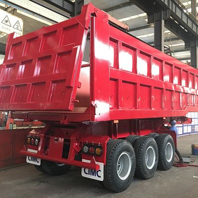 80T remolque de remolque trasero Semi remolque con 3.5 &quot; King Pin HJGMCK20103 de CIMC