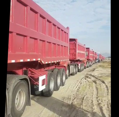 80T remolque de remolque trasero Semi remolque con 3.5 &quot; King Pin HJGMCK20103 de CIMC