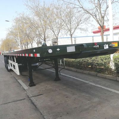 CIMC HUAJUN Semi-remolque para el mercado asiático de 3 ejes 40FT remolque de contenedor de cama plana construido