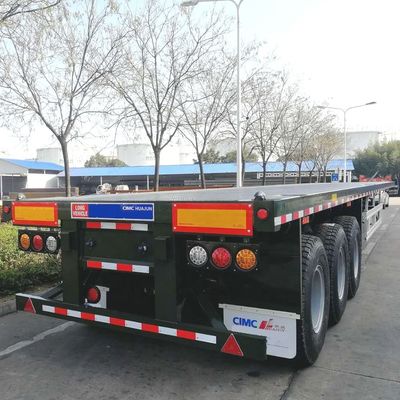 CIMC HUAJUN Semi-remolque para el mercado asiático de 3 ejes 40FT remolque de contenedor de cama plana construido