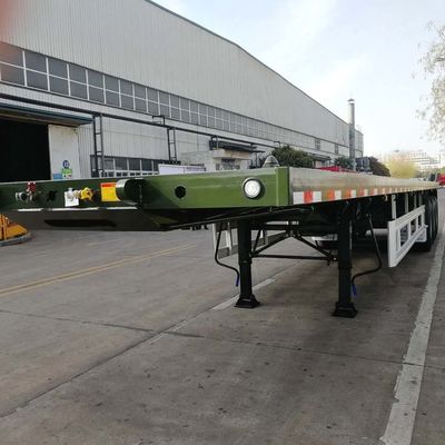 CIMC HUAJUN Semi-remolque para el mercado asiático de 3 ejes 40FT remolque de contenedor de cama plana construido