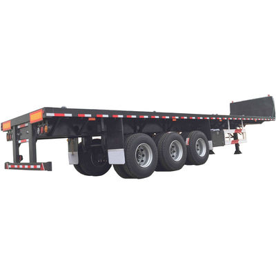 40T Max Carga útil CIMC HUAJUN 20ft 40ft remolque de cama plana con suspensión y elevación por aire
