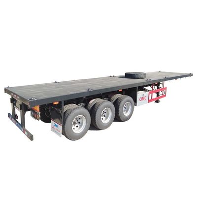 Chasis de camión de 80T CIMC HUAJUN 20ft 40ft remolque de contenedores de cama plana con llantas 12R22.5