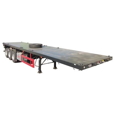 Chasis de camión de 80T CIMC HUAJUN 20ft 40ft remolque de contenedores de cama plana con llantas 12R22.5