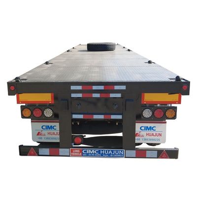 Chasis de camión de 80T CIMC HUAJUN 20ft 40ft remolque de contenedores de cama plana con llantas 12R22.5