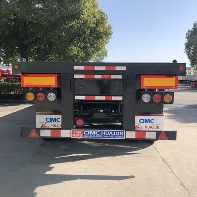 Chasis de camión de 80T CIMC HUAJUN 20ft 40ft remolque de contenedores de cama plana con llantas 12R22.5