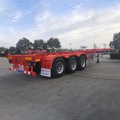 40T Max Carga útil Suspensión aérea Deslizador extensible Esqueleto Contenedor Chasis Semirremolque