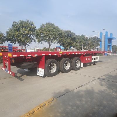 Semiremolque para camión de contenedores planos de tres ejes de carga útil máxima de 40 toneladas