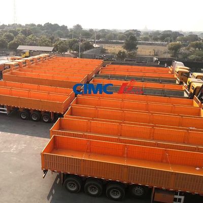 CIMC HUAJUN 50t Tri Axle Cement Transportation Fence Cargo Trailer con neumáticos 12R22.5