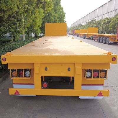 Transporte de larga distancia 4 ejes camión de carga pesada de semirremolque de cama plana y 12 cerraduras de giro