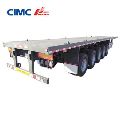 CIMC HUAJUN Semi remolque de contenedor de lecho plano con 12 cerraduras de giro y requerimiento de la persona
