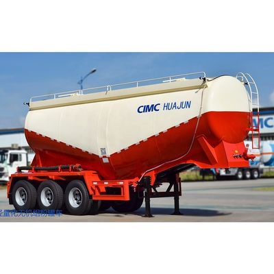 CIMC HUAJUN 40CBM Durable Cementos en polvo seco, tanque transportador de 3 ejes, tanque semi-remolque