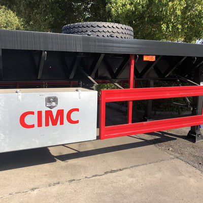 Suspensión de resorte de hojas 40 pies contenedor de transporte de vigas rectas semirremolque con 12 cerraduras de giro