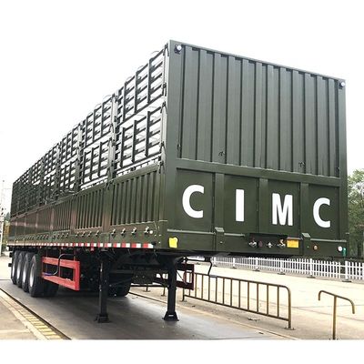 Semi-remolque de camión de 60 toneladas de capacidad de carga con cerca y lona de vigas principales T700/Q345 de acero