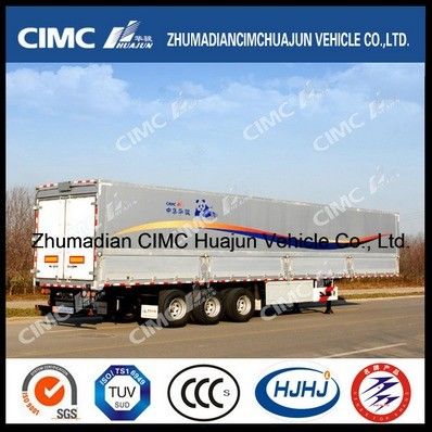 CIMC HUAJUN Semi remolque de cortina lateral remolque de camión acero 13750*2500 CN HEN 50ton Ce