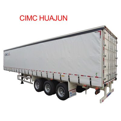 CIMC HUAJUN Tensión de cortina de remolque 3 ejes cubierta de caída de 40 pies para el transporte de carga seca