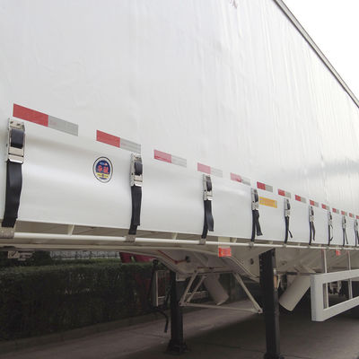 CIMC HUAJUN Tensión de cortina de remolque 3 ejes cubierta de caída de 40 pies para el transporte de carga seca