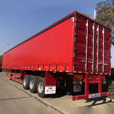 Semiremolque de tipo caja de 60 toneladas de carga útil máxima de tres ejes de furgoneta seca para transporte de carga