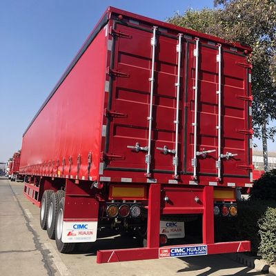 Semiremolque de tipo caja de 60 toneladas de carga útil máxima de tres ejes de furgoneta seca para transporte de carga