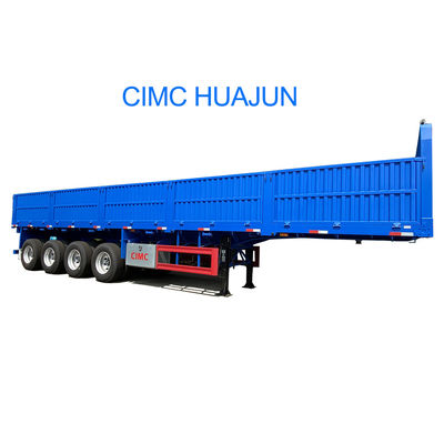 Semiremolque de 4 ejes con pared lateral de 1000 mm, carga útil máxima de 60T de neumático 12.00R20