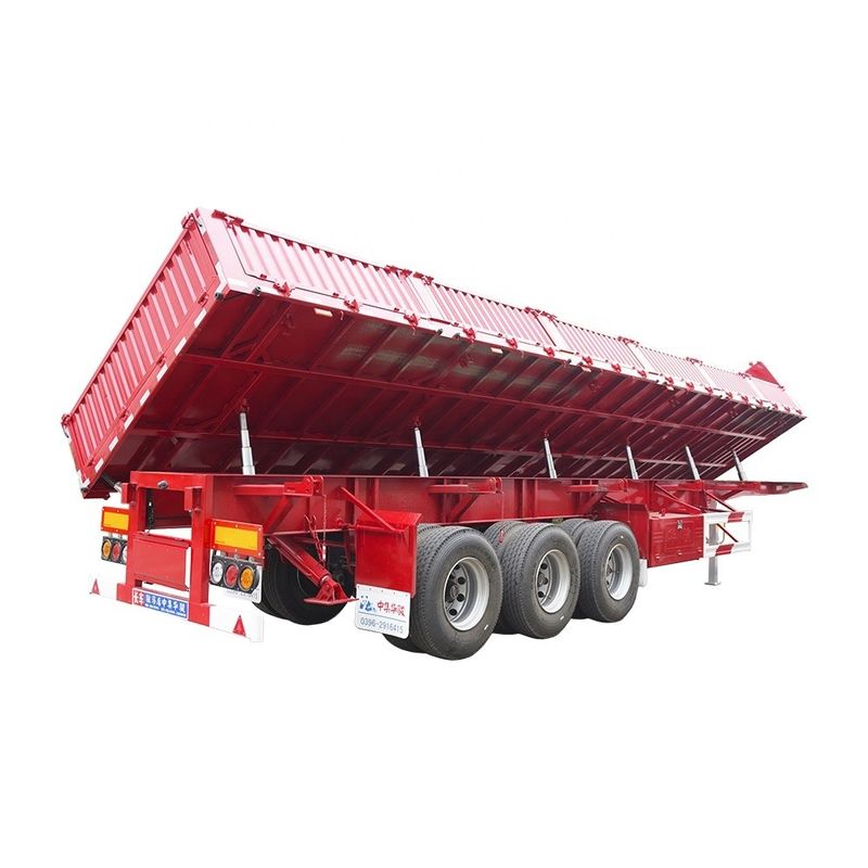 Tri-ejes Doble lateral tirador de tirón Semi remolque 600 mm Tapón de pared Alturas 12R22.5 neumático