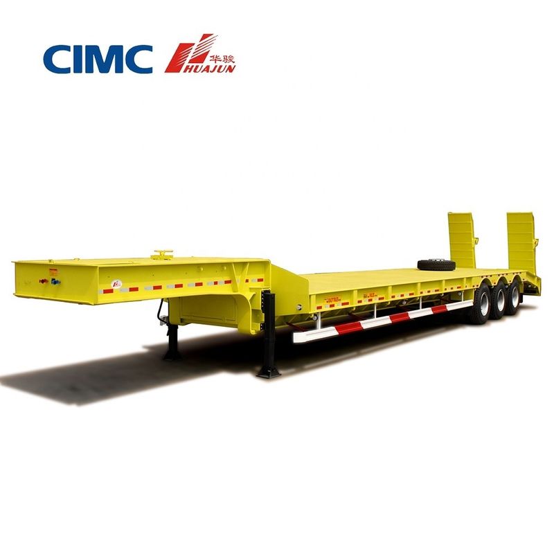 Semiremolque de contenedores planos para el transporte de camiones y excavadoras de 100 toneladas