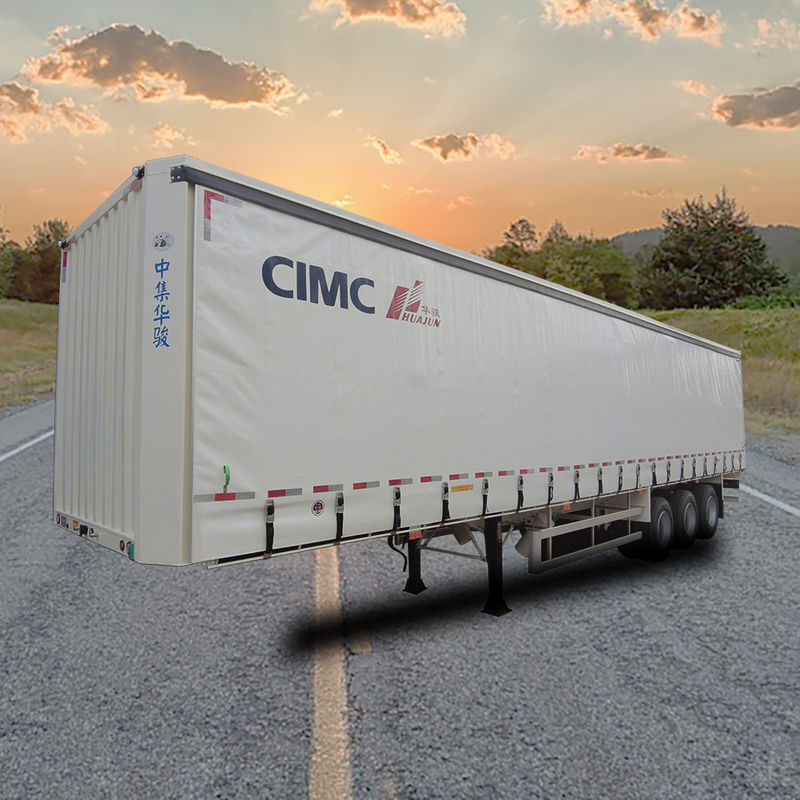 CIMC HUAJUN Tensión de cortina de remolque 3 ejes cubierta de caída de 40 pies para el transporte de carga seca