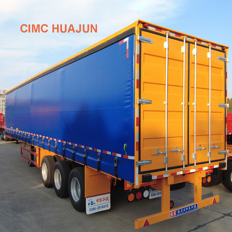 Transporte verde Utilidad camión de furgoneta seca remolque con jaula CIMC HUAJUN Clientes opcionales